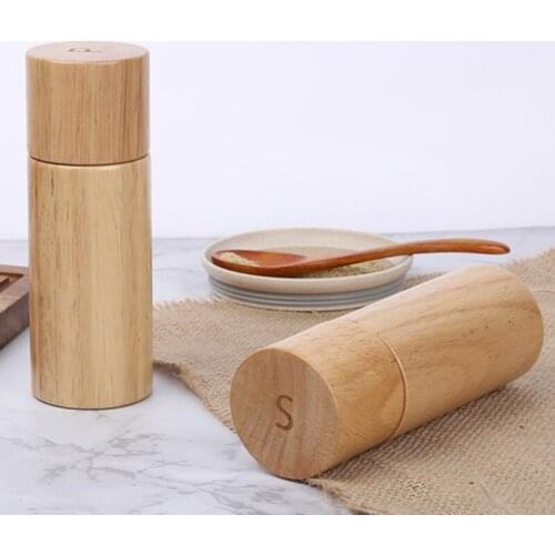 Wooden Salt and Pepper Grinder Set Pepper Grinder Salt Shaker Grinder for BBQ Dropshipping