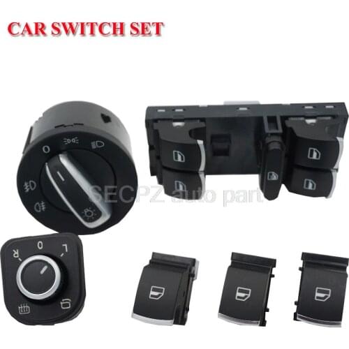For Volkswagen VW Jetta Golf MK 5 6 Plus tiguan passat b6 B7 SET Mirror Headlight Window Control Adjust Switch Button Knob