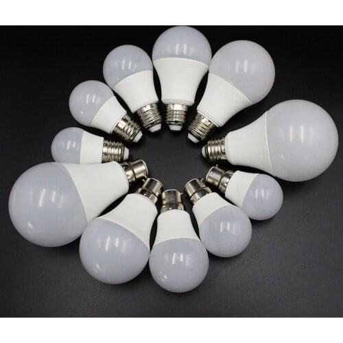 E27B22 Plastic Clad Aluminum Energy-saving LED Warm Light Bulb 3W 5W 7W 9W 12W 15W 18W 22W Energy Saving Lamp