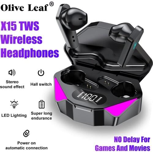 Headset Gamer Headphones Wireless With Microphone Earbuds Noise Reduction Bluetooth Earphones Works On All Smartphones X15 TWS