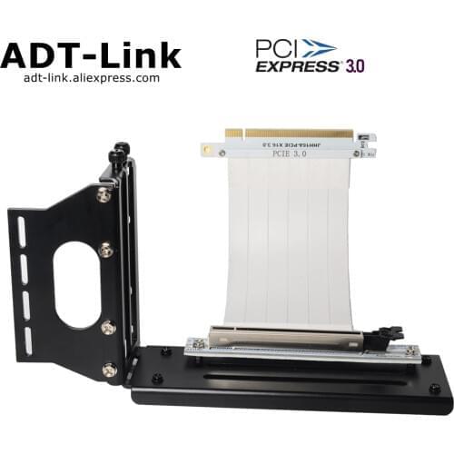 PCI-E x16 graphics video card to 3.0 gpu vertical bracket fixed combination DIY full speed extension White cable for ATX chassis