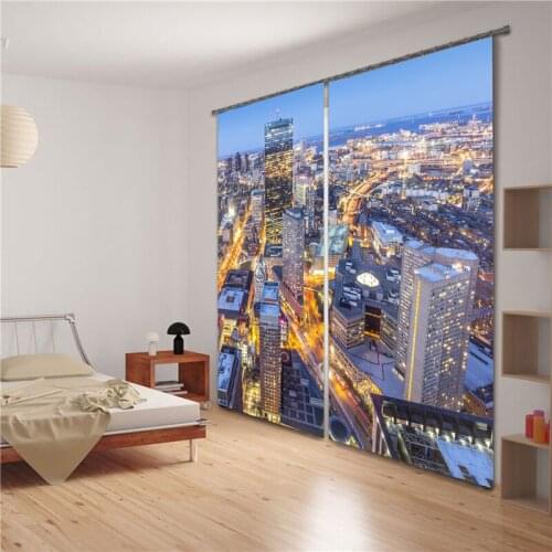 Customized Beautiful scenery Luxury 3D Blackout Window Curtain Drapes For Living room Bed room Hotel Wall Tapestry Cortinas