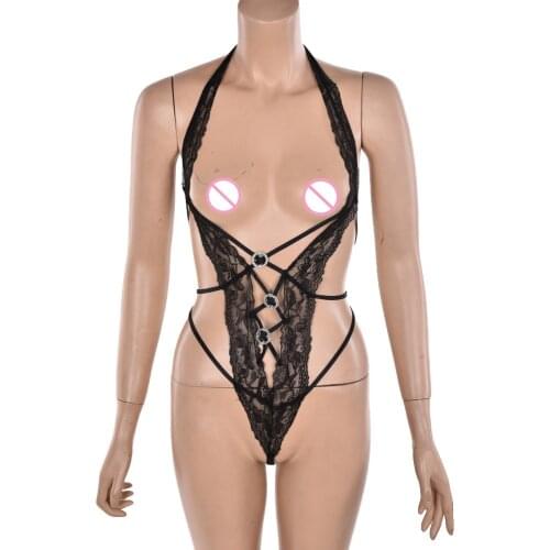 Black G String Lace Floral Sling Women Sleepwear Teddies Bodysuits For Adult Games Sexy toy