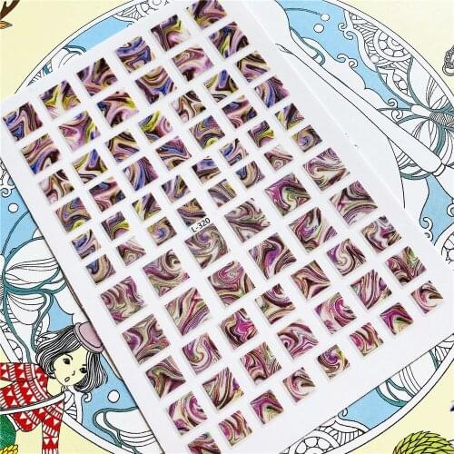 L-320 Oil ink painting 3D Back glue Nail Art Stickers Decals Sliders Nail ornament decoration