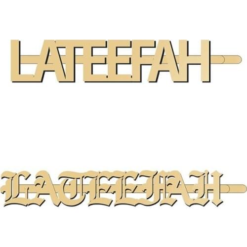 Lateefah Hiapins Customized 6 Font Girl Ladys Metal Geometric Hair Clips For Women Hair Pins Accessory Special Gift