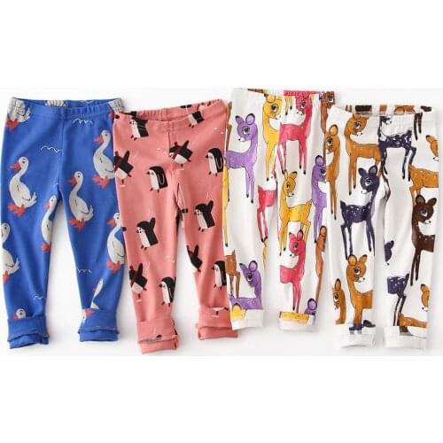 Kids Girl Leggings Cotton Linen Autumn Animal Pattern Christmas Casual Winter Pants Sports Leggings for Baby Boy Clothes
