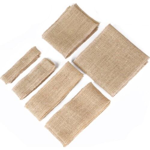 More Size 5M Natural Jute Burlap Hessian Ribbon Natural Color For Rustic Wrap Gift Packing String Wedding Decoration