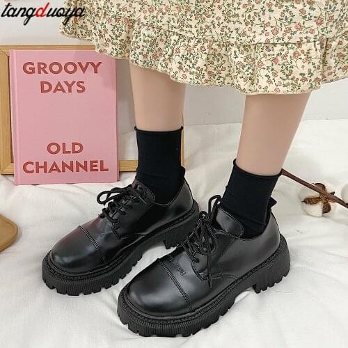 Small leather shoes Japanese punps uniform British style soft leather college style retro thick bottom Mary Jane shoes women