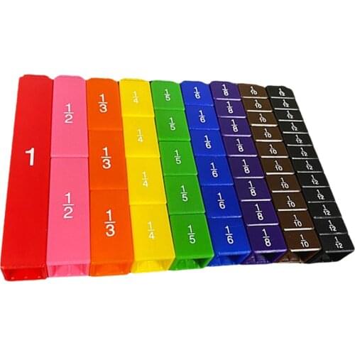 Math Counting Fractions Blocks Calculate Early Learning Educational Toy