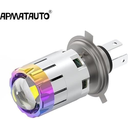 Motorcycle 12v H4 Hi Lo beam Moto LED Headlight Mini Bi-LED Headlight Lens Fit Most Motorbike LED Lamps Bulb 4800LM 6000K 3000K