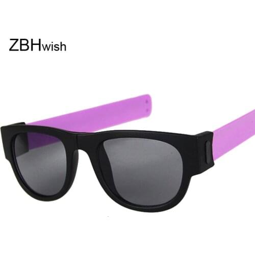 Folding Slap Wristband Sport Sunglasses Women Slappable Bracelet Sun Glasses For Male 2019 Wristband Fold Shades Eyewear