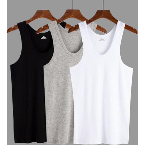 Undershirt Man Gym 100% Cotton Tank Tops Underwear Mens Vest Transparent T-shirt Male Bodyshaper Fitness Wrestling Singlets