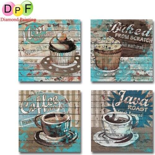 DPF 5D Multi-painting diamond embroidery diy diamond painting “Coffee snack” diamond mosaic rhinestone home decor painting