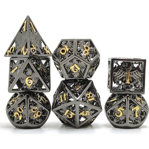 Eagle Hollow Metal Dice Set Dados Rol Polyhedral Dnd Dice Playing Game Dice Dobbelspel kostki D20 Dice Dados