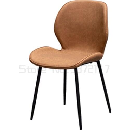 Dining chair household light luxury Nordic chair modern simple desk stool restaurant back soft leather chair