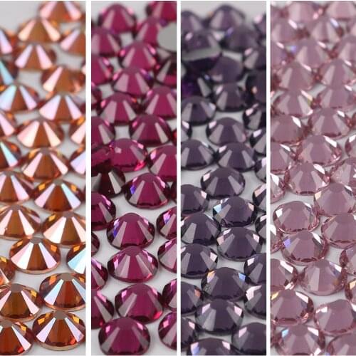 Wholesale 100G Big Pack Non Hotfix Luxe Flat Back Glass Rhinestones Clear Crystal 35 Colors Glue On Stones for Decoration