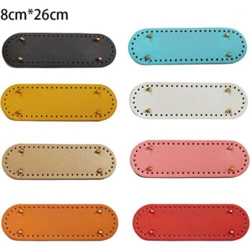 DIY Crocheted Bag Bottom Handmade PU Leather Bag Accessories Hyuna Woven Bag 8*26 Oval Shaper Pad Bag Cushion Base Wholesale New