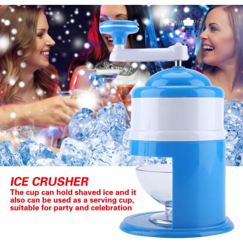 Portable Hand Crank Manual Ice Crusher Shaver Snow Cone Maker Machine Household Kitchen Tool Stainless Steel ABS