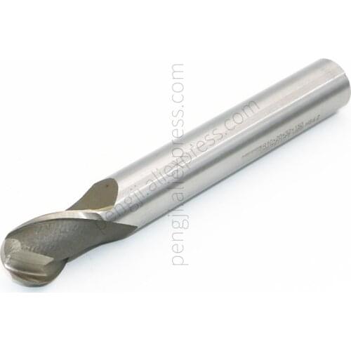 Radius 10mm CNC Milling Cutter Center Cutting HSS Ball Nose End mill 2 Flutes , 20mm Shank Dia 20mm Cutting Dia 150mm Long
