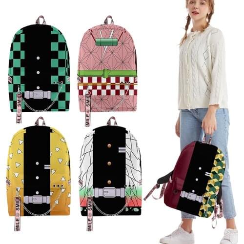 Demon Slayer: Kimetsu No Yaiba Backpack Anime Bag Kamado Tanjirou School Bags Teenagers Fashion Travel Bag Feminina Notebook Bag