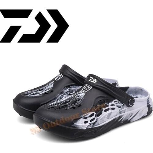 Daiwa Sandals Mens LiteRide Hole Shoes Fishing Shoes Outdoor Beach Slippers Hollow Soft Bottom Sandals Summer Fishing Shoes