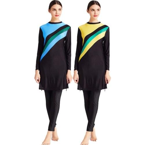 Modest Swimwear for Girls Burkini Muslim Swimwear Muslim Fashion Women 2021 Long Jamsuit Swimsuit Cover Up