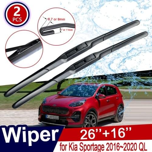 Car Wiper Blade for Kia Sportage 2016 2017 2018 2019 2020 QL Front Windscreen Windshield Wipers Brushes Car Accessories Stickers