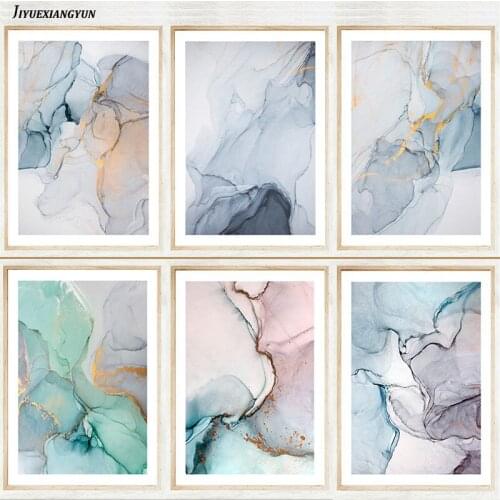 Modern Abstract Beautiful Colorful Petals Ink Canvas Painting Wall Art Nordic Print Scandinavian Decoration Picture