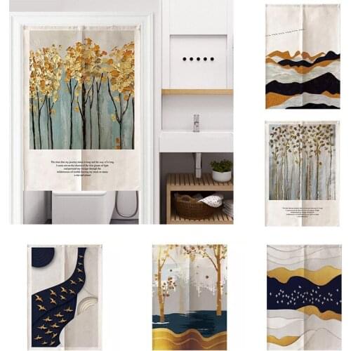 Modern Bedroom Kitchen Cotton Partition Curtain Half Geomantic Curtain Oil Fume Toilet Hanging Curtain
