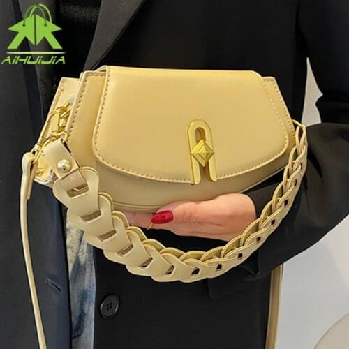 Fashion Underarm Bag 2021 The New Casual All-match Chain Shoulder Bag High Quality PU Solid Color Handbag Designer Messenger Bag