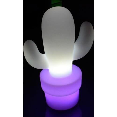 LED night light USB rechargeable cactus desk table lamp RGB Floating outdoor waterproof glass decor lights with remote control