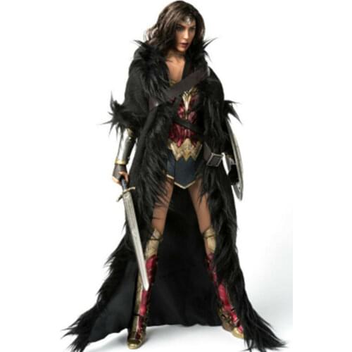 IN STOCK 1/6 VSTOYS Black Diana Cloak Long Coat & Belt Female Clothes F 12'' Figure Dolls