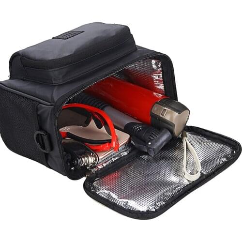 Cycling Bicycle Insulated Front Bag MTB Bike Handlebar Bag Basket Pannier Cooler Bag With Reflective Strip Bike Accessories