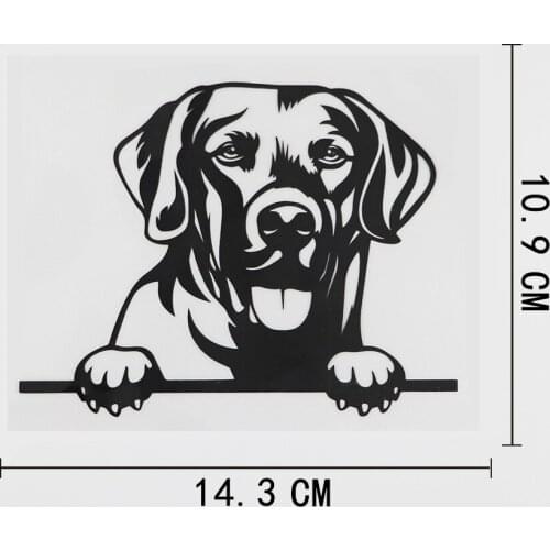 14.3CMX10.9CM Peeking Dog Chesapeake Bay Retriever Decal Vinyl Car Sticker Black/Silver 8A-0553