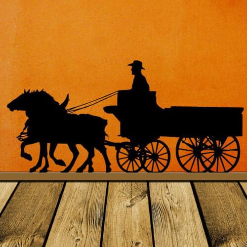 Pioneer Horse Decor, Wagon, Old West, Western, Wall Decal, Stage Coach, Cowboy Wall vinyl Sticker Home, Office Decor LR47