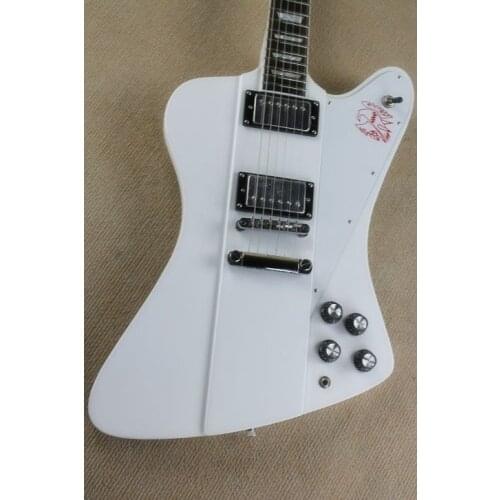 High quality Firebird electric guitar, white body, body and neck integrated connection, can be customized, free transportation
