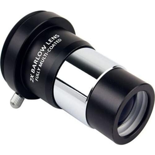 1.25inch 2x Barlow Lens Fully Multi-Coated Metal Camera Connect Interface for Telescope Eyepieces
