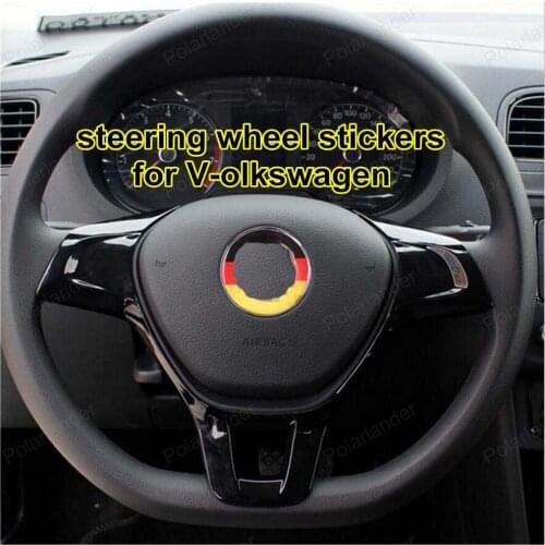 For V-olkswagen 1Pc Fashion Cool Germany Flag Scotland Lattice Car Steering Wheel Stickers Cover