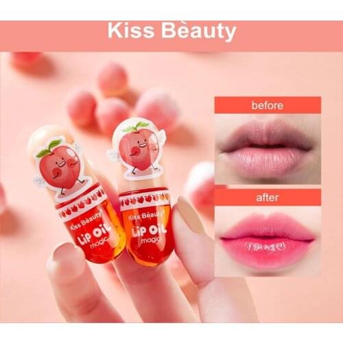 1pcs Moisturizing Color Changing Liquid Lipsticks Transparent Peach Lip Oil Hydrating Natural Lipgloss Lasting Lip glaze Nonstic
