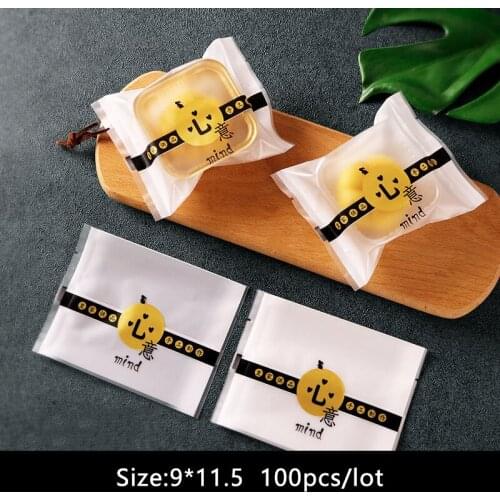 100pcs/lot Candy Cookies Bag Homemade Frosted Pack White Bars Chinese Blessing Handmade Nougat Party Wedding Snack Food Pack