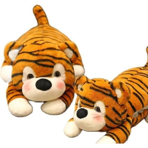 2 in1 Multifunction Super Cute lying Tiger Soft Plush Toy Pillow Stuffed Obedient Kawaii Face Tiger Winter Winter Hand Warmer