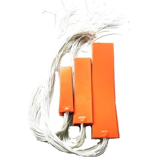 220v 150w 75*350*1.5mm silicone band heater for machine adhesive 1 side 1000mm lead wire come out from middle of 75mm side