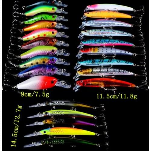 25pcs/Lot High Quality Fishing Lures 3 Models Minnow Lure Mix Artificial Fishing Wobbler Fishing Tackle select 25 Color Bait