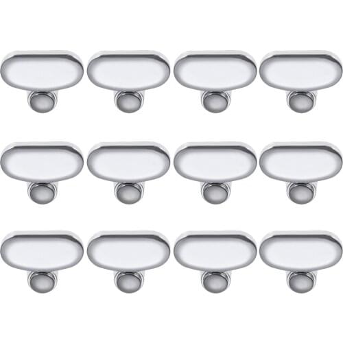 4/12 Pcs Silver Mirror Clips 41x22mm Glass Clamp Bathroom mirror Clip Advertising Plate Fixed Accessories Zinc Alloy