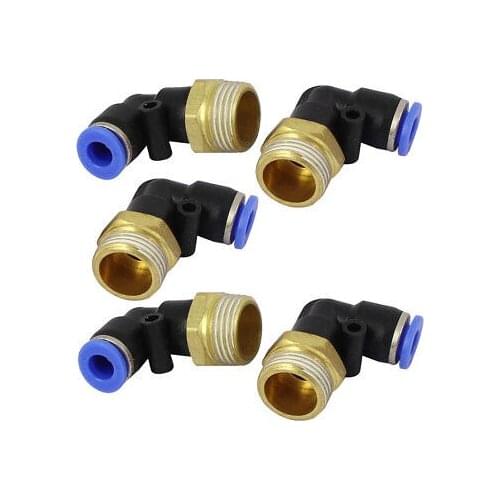 PL6-03 Tube Pipe Thread Push In L Shaped Connectors Quick Fittings 5pcs