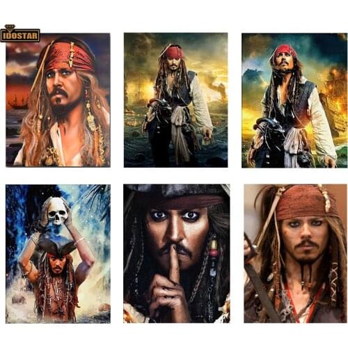 5D Diamond embroidery pirate Captain Jack Sparrow 5d diamond painting full diamond mosaic picture of rhinestones cross-stitch