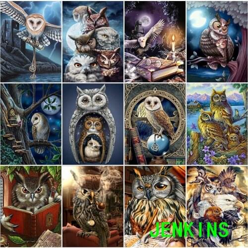 5D Diamond Painting Full Drill Square Owl Diamond Embroidery Mosaic Animal DIY Cross Stitch Needlework Handicraft jenkins