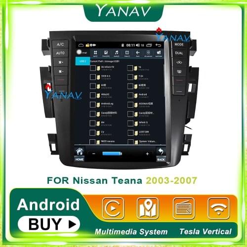 Tesla Style Android car video GPS navigator player for-Nissan teana 2003-2007 car stereo multimedia radio player vertical screen
