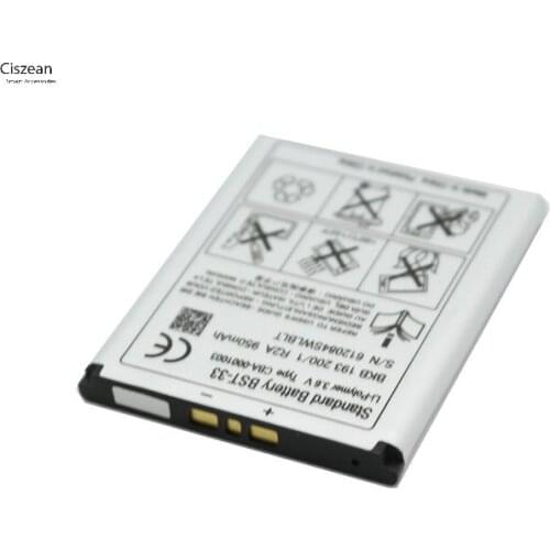 Ciszean 5pcs/lot BST-33 Phone Replacement Battery For K530 K790 K790i K790C K800 K800i K810i K818C W595C T700 C702 V800 950mAh