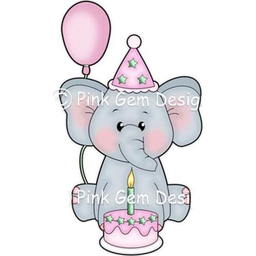 Birthday Balloon Elephant Boy Metal Cutting Dies Cake Animal Doll Stencil for DIY Scrapbooking Cards Decorative